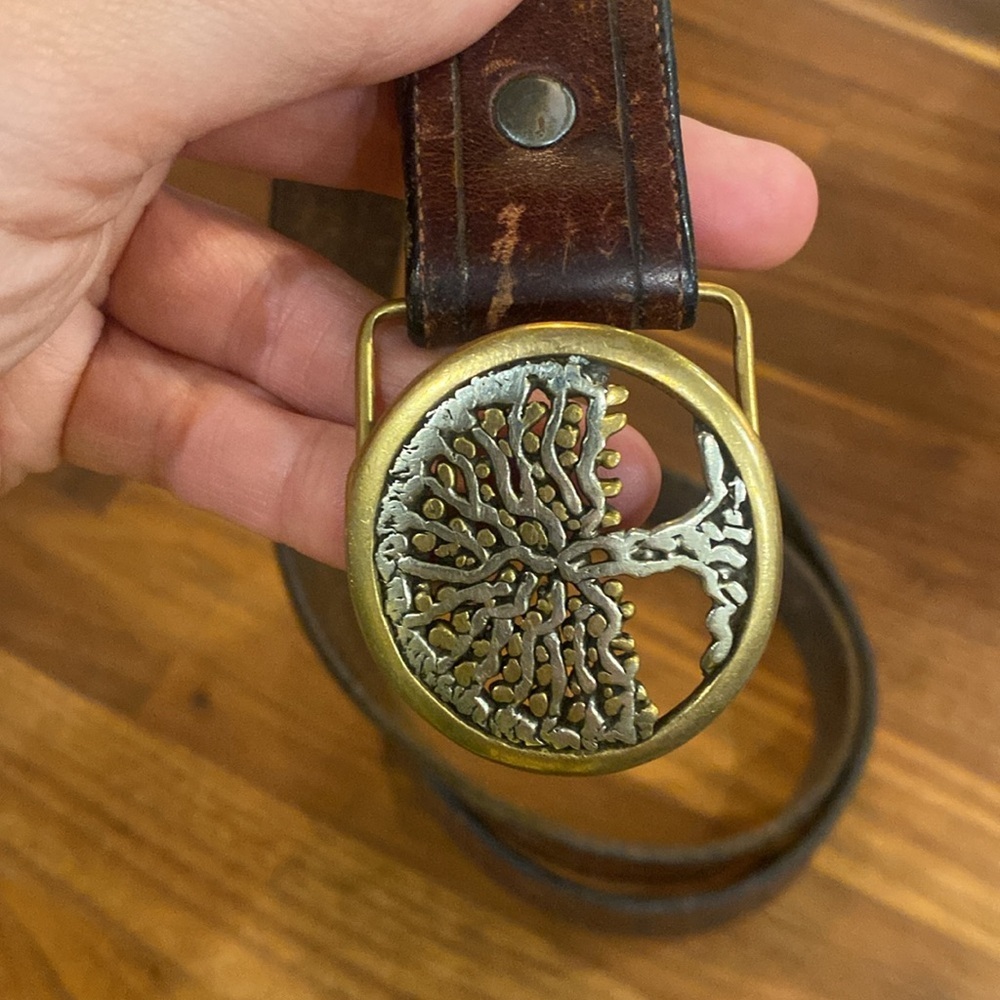 Vintage Tree Belt Buckle Leather - Picture 4 of 4